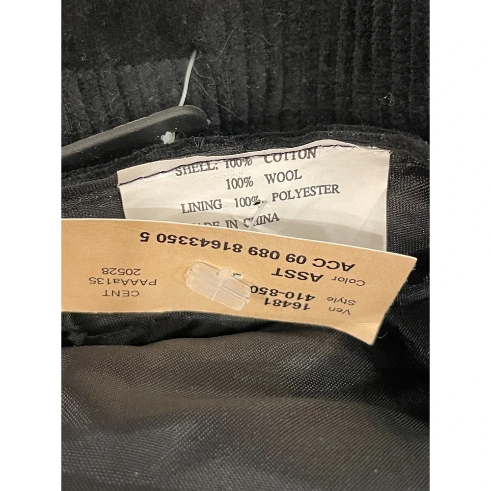 Vintage Y2K Patchwork Newsboy Hat Cap Women Corduroy Tweed Black Wool Cotton New